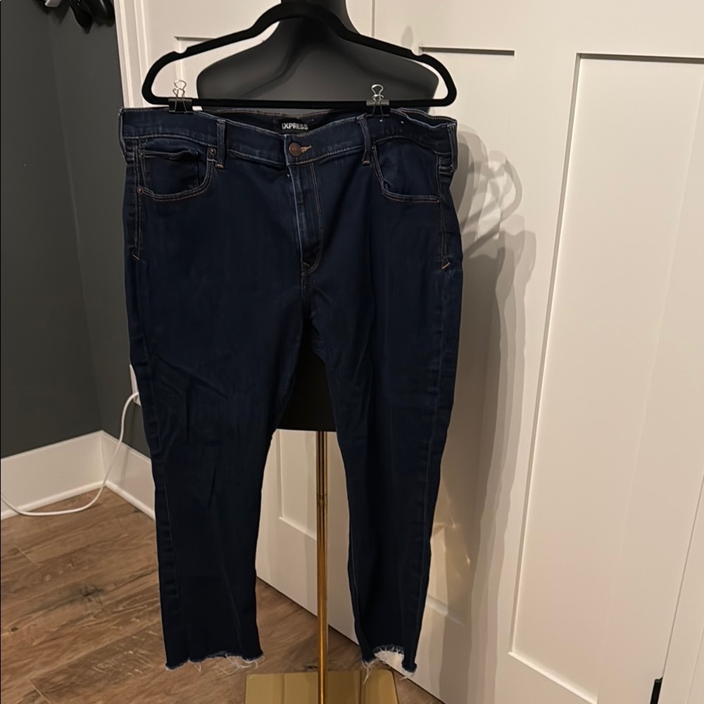 Express Dark Blue Ankle Jeans
